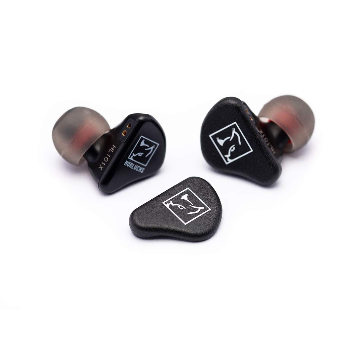 HL1010 In-Ear Kopfhörer, dynamischer Treiber bassverstärkt, ergonomische Bauform mit 2-Pin-Wechselkabel und verschiedenen Domes - Schwarz