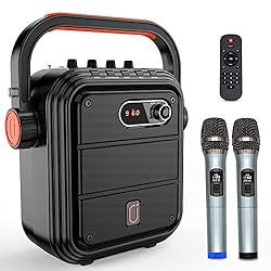 JYX ワイヤレスマイク スピーカーセット 拡声器 Bluetooth 5.0対応 低音強化機能搭載 充電式 ポータブル ホームパーティー、カラオケ、街頭スピーチ、会議 、学校行事、セミナー、室外、防災、路上ライブ、イベントなどに適用