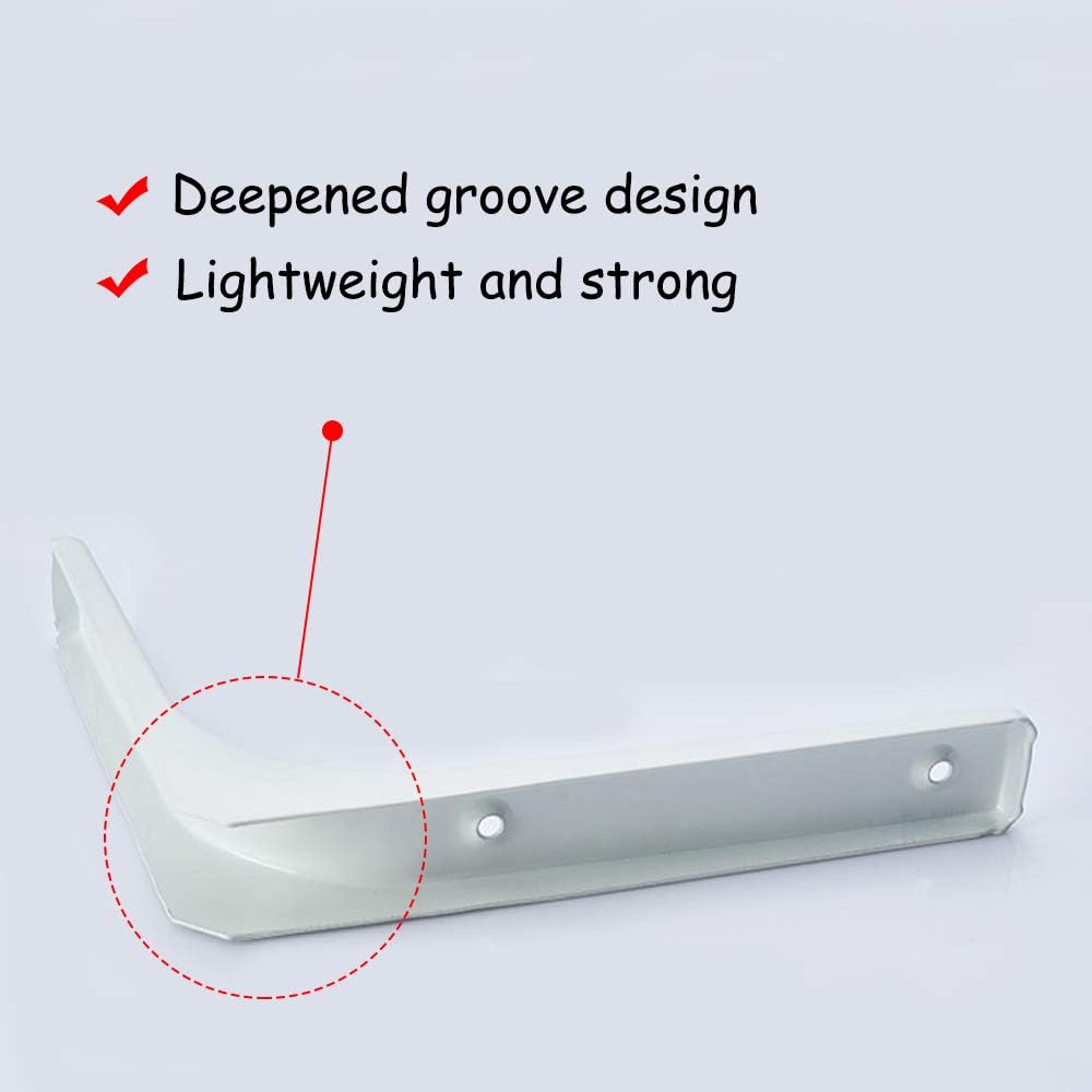Shelf Bracket,Floating Shelf Bracket Wall Support Corner - L Metal Brackets Furniture Holder White Corner Shelf - 1 Pair Shelf Support Corner Brace Joint, For Cafes, Bars, Homes, Office, Balconies