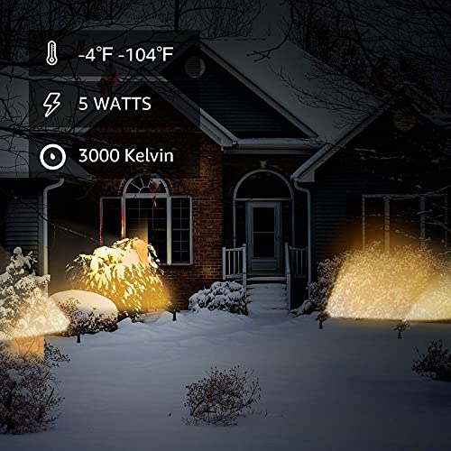 Outdoor Landscape Lights 5W Led Garden Lights Ip65 Waterproof Cob Spotlights With Spiked Stand For Outdoor Indoor Lawn Yard Walls Trees Flags Decorative Lamp Warm White Lights, 2 Pack #TOP3