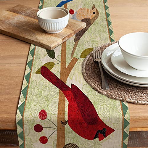 Seliem Summer Birds Tree Branches Table Runner, Cardinals Home Kitchen Dining Decor, Spring Seasonal Farmhouse Decorations Indoor Outdoor Party Supply 13 X 72 Inch #TOP5