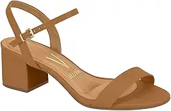 Sandália Feminina Salto Bloco Pelica Camel Vizzano 6291.900
