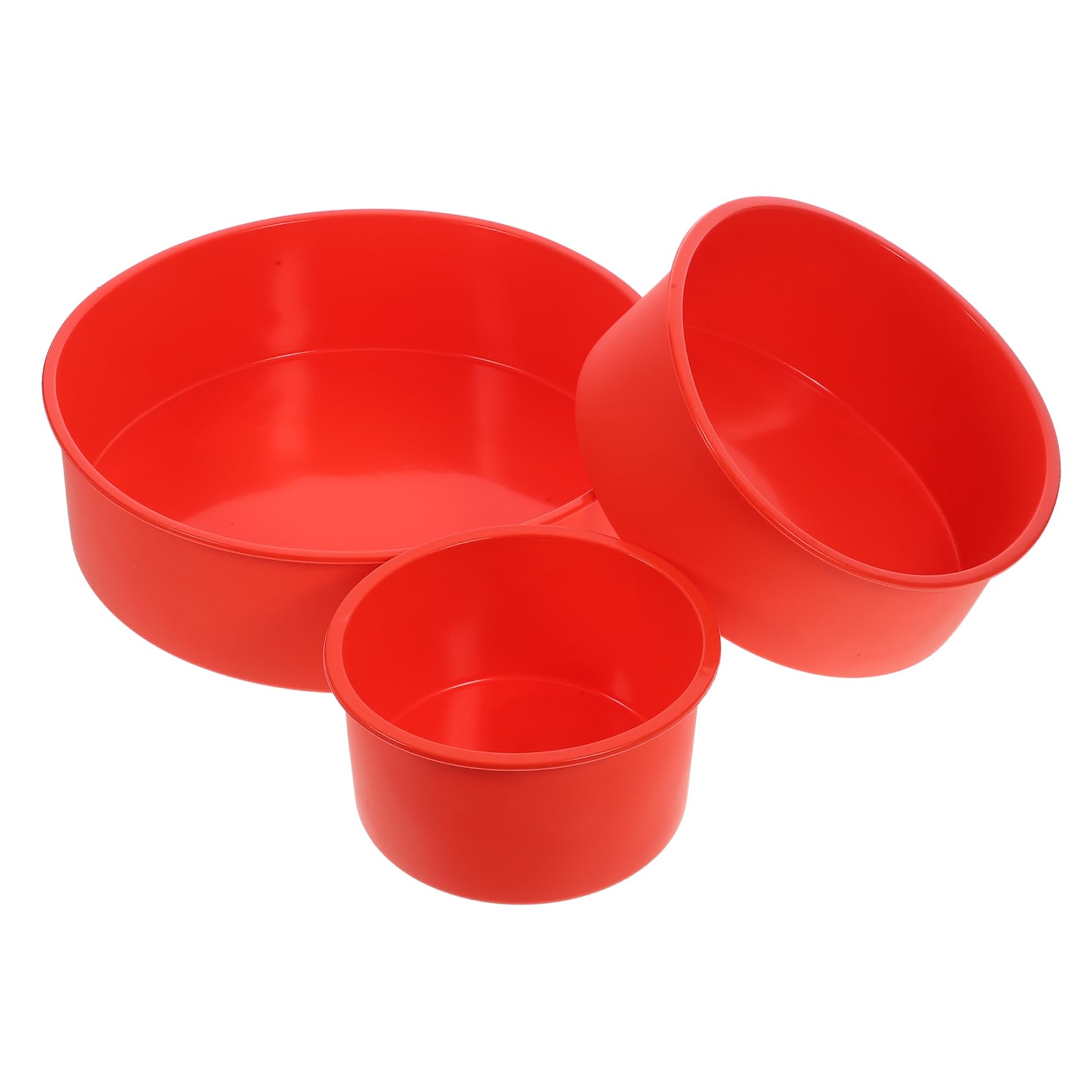 GLEAVI 3pcs Silicone Round Cake Baking DIY Cake for Home Bakery Use Non Stick Easy to Clean for Mousse Biscuits