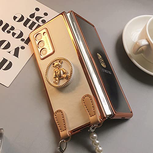 Galaxy Z Fold 4 Coque Chaîne Bracelet Ours Protection Rigide - 5