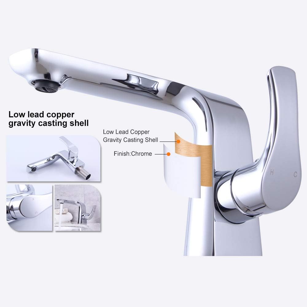 One-Day Sale: Up to 60% Off kimzcn Low Lead Copper Gravity Casting Shell Bathroom Basin Faucet Single Handle One Hole Sink Faucet with cUPC Water Supply Lines Mixer Taps Vanity Sink Faucet Chrome D580021C Get Special Price kimzcn Low Lead Copper Gravity Casting Shell Bathroom Basin Faucet Single Handle One Hole Sink Faucet with cUPC Water Supply Lines Mixer Taps Vanity Sink Faucet Chrome D580021C