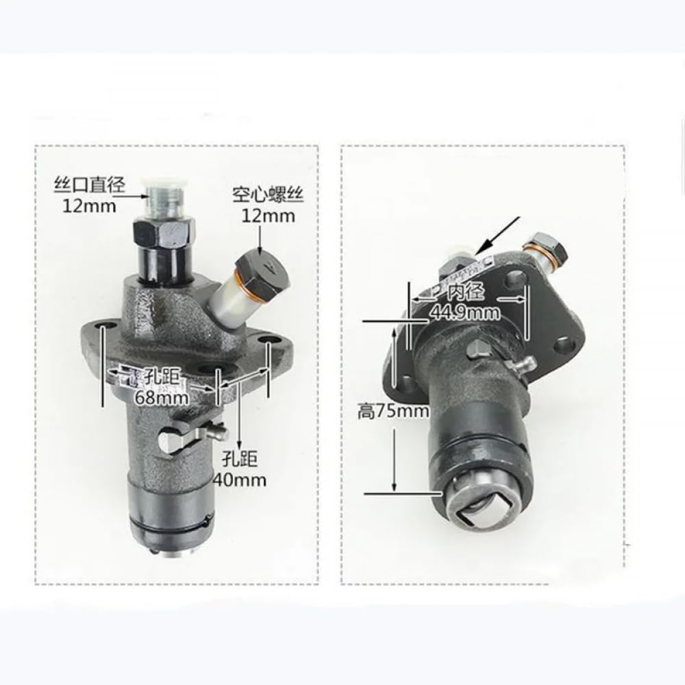 Bomba de inyección de Combustible 1 Pieza Compatible con L28 ZH1125 ZS1125 CF1125 Motor pequeño refrigerado por Agua de un Solo Cilindro de 4 Tiempos