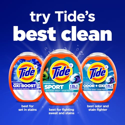 Image of Tide Power Pods Sport Laundry Detergent Pacs, 32 Count, Advanced Sweat + Stain Fighter