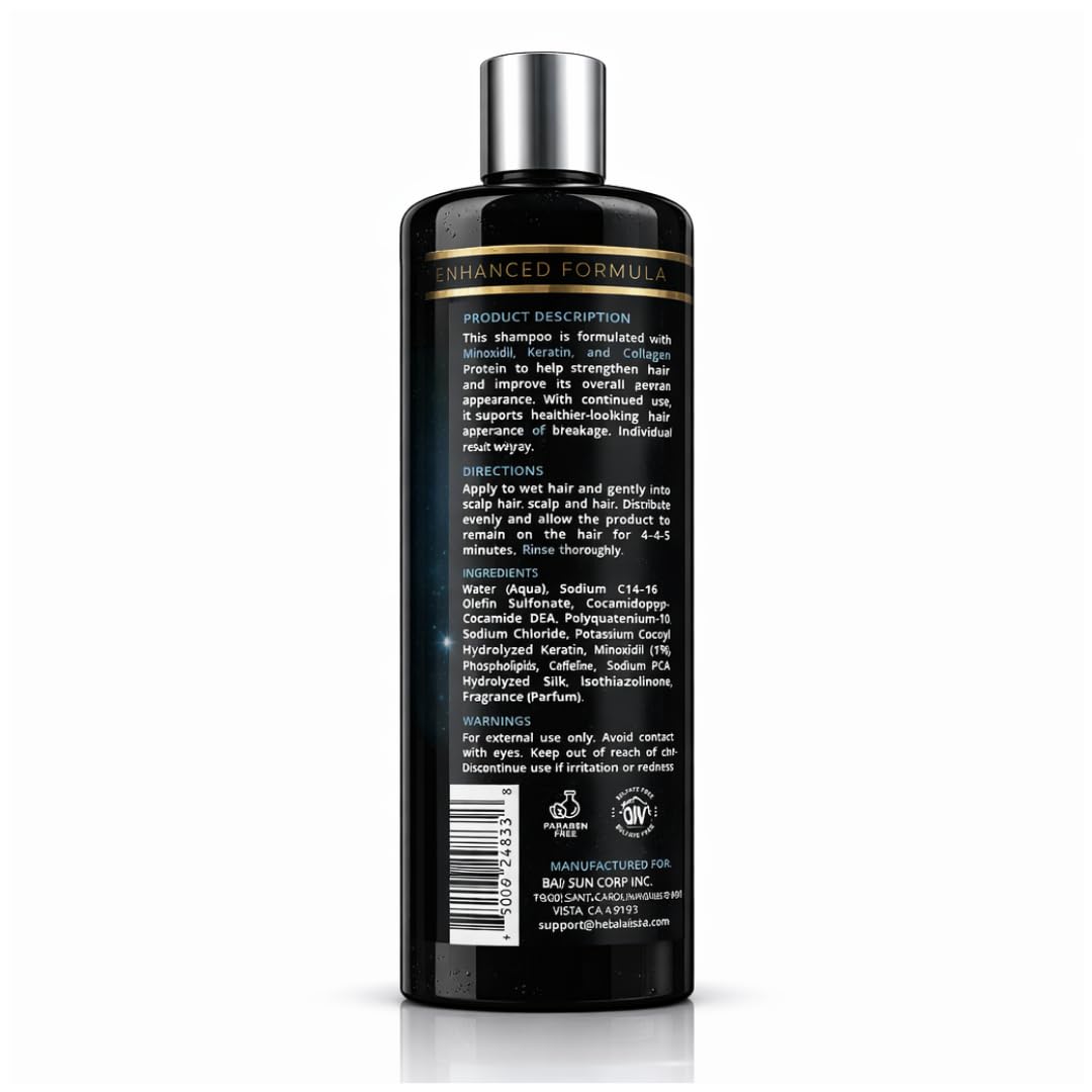 HERBALISTA Viral Biotin + Collagen Shampoo, Sulfate-Free Thickening Hair Cleanser for Fuller-Looking, Stronger Hair, Unisex Daily Scalp Care, 32 oz (950 ml)