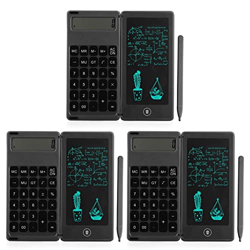 Tablette d'écriture LCD 6 pouces avec calculatrice et fonction de verrouillage noir