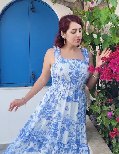 Scarlet Darkness Cottagecore Dresses for Women 2025 Smocked Floral Dress Flowy Sundress3