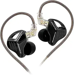 Linsoul KZ ZVX Pro intra-auricular, fones de ouvido HiFi com fio, fones de ouvido iEM dinâmicos acusticamente sintonizados com driver magnético dinâmico, fones de ouvido para jogos com cabo OFC