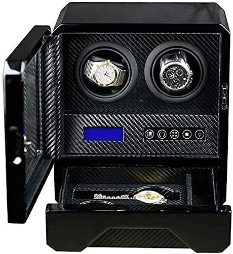 Watch Winders Automatic Watch Winder 2 Watches + 2 Storage Position with Drawer Touch LCD Digital Display Illumination Quiet Motor Watch Winder