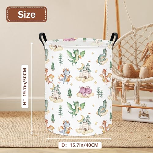 Image of Dragon Fabric Storage Bin Nursery Organizer Basket
