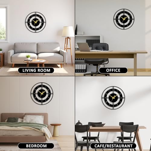 Image of Auromin Luxury Decorative Metal Wall Clock for Bedroom | Designer Big Size Wall Watches for Living Room, Dinning Room, Kitchen, Office | Aesthetic Unique WallClocks for Decoration