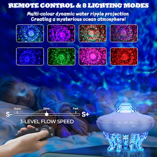 Proyector de luz de noche 2 en 1 con forma de medusa miniatura 4