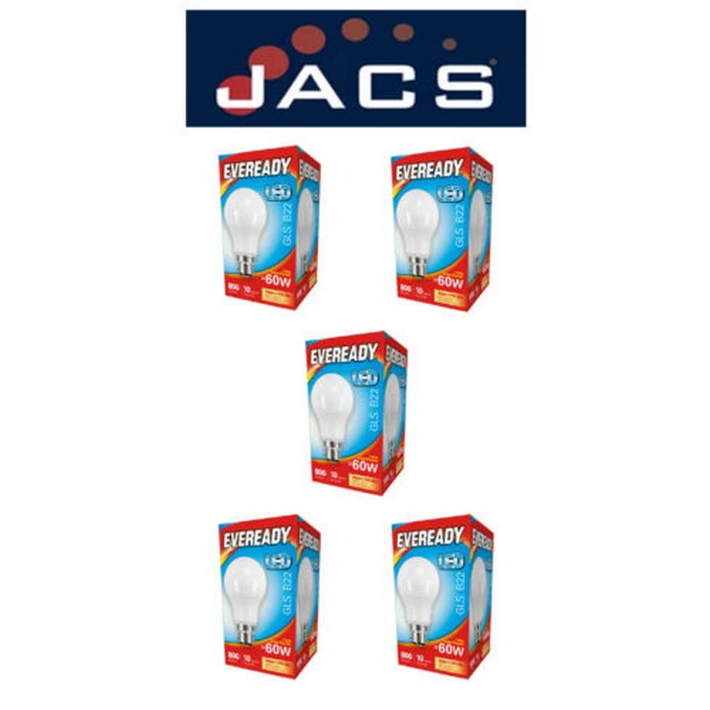Eveready White Gls Bc 60W Led Bulb Warm Pack Of 5