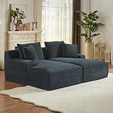 GUANGHONG Oversized Chaise Lounge Indoor, Upholstered Sleeper Cloud Couch, Deep Seat Luxury Sofa Bed with High-Density Spring Cushion-Fluffy Plush Lounge Chair for Living Room (Dark Gray, 79 inch)