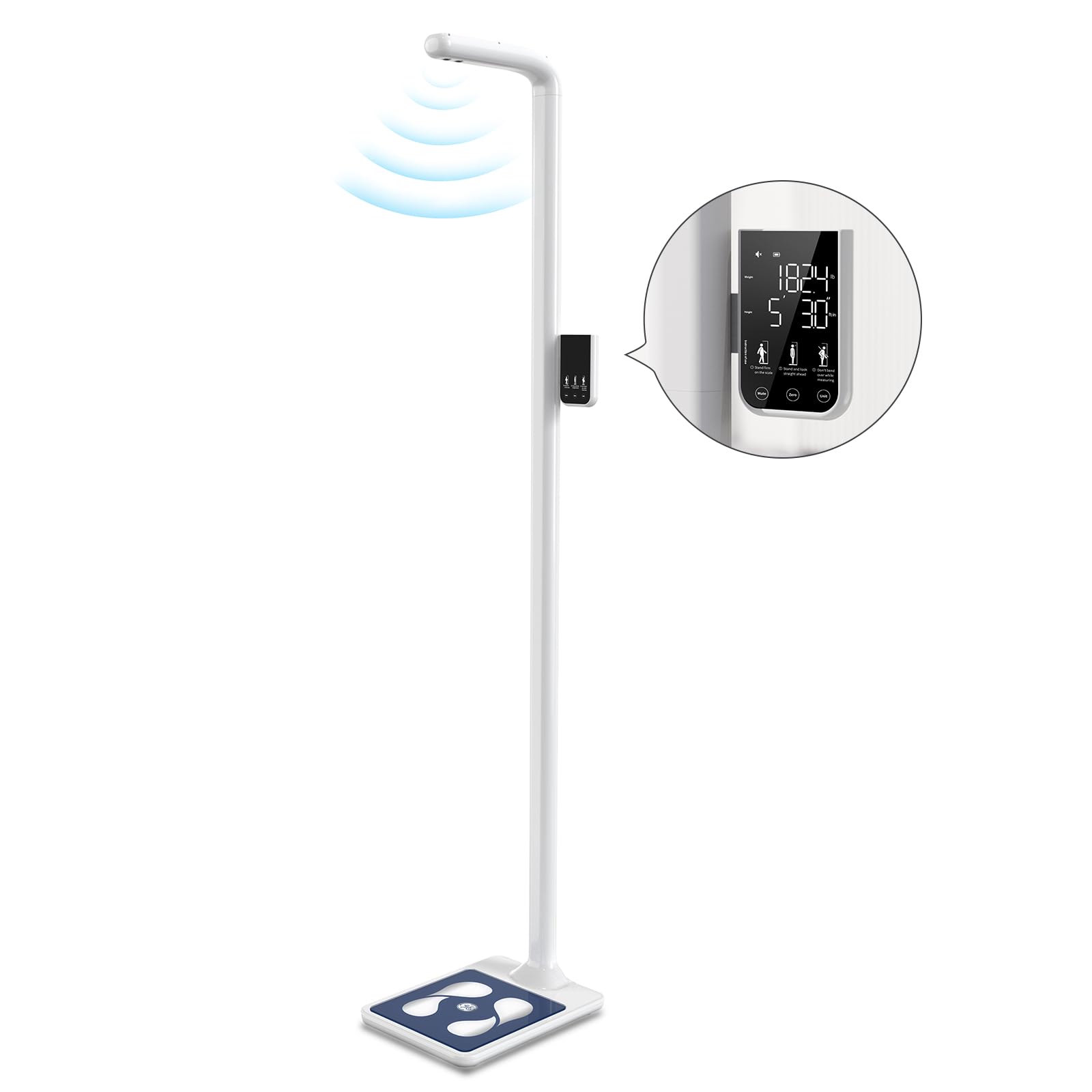 GE Digital Physician Scale BMI: Ultrasonic Electronic Height and Weight Scale 76” Height Measuring Device Accurate Body Weight 485 lb/220 kg Capacity