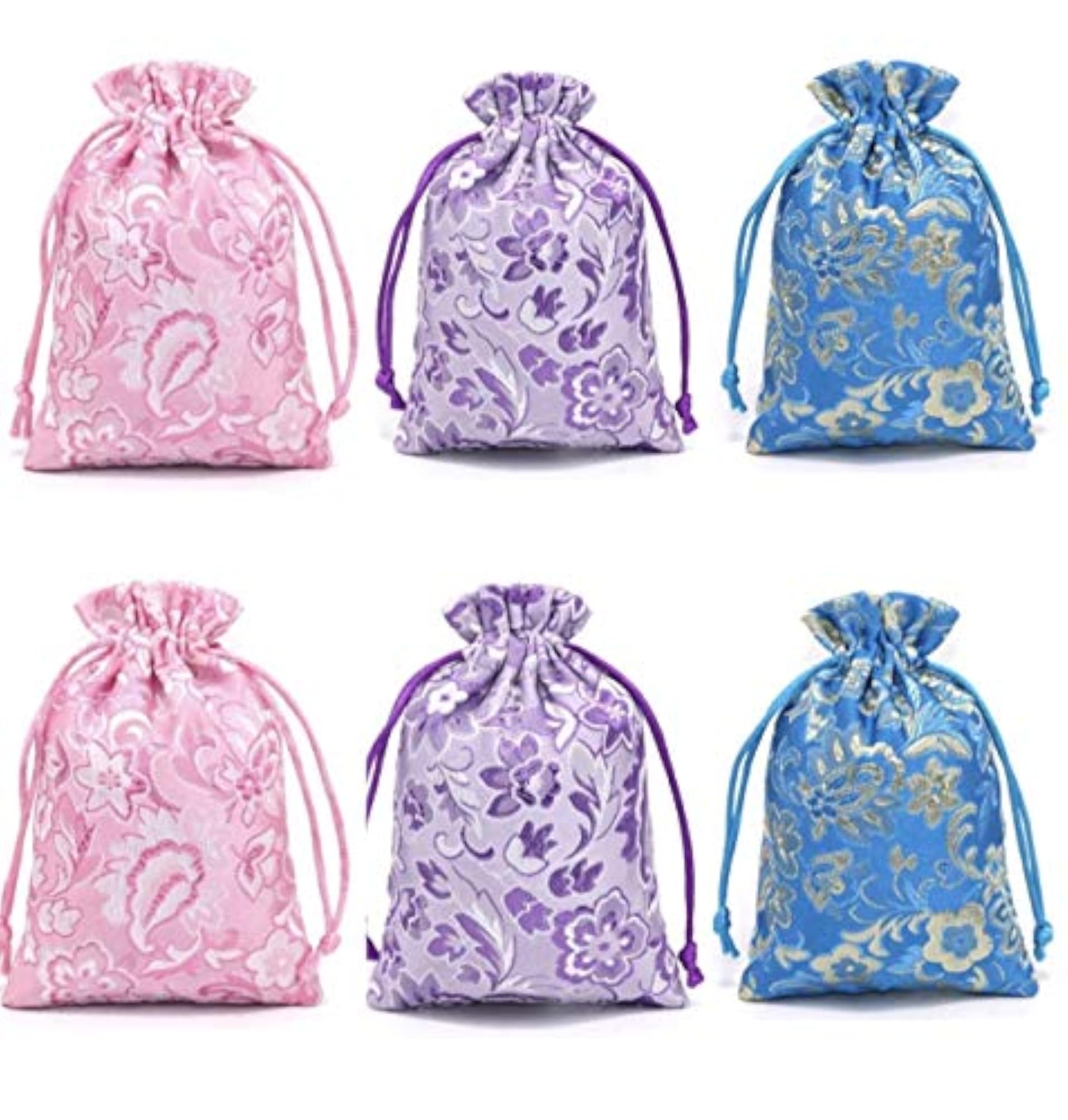 Silk Embroidered Jewelry Pouch Set, Gift Bag