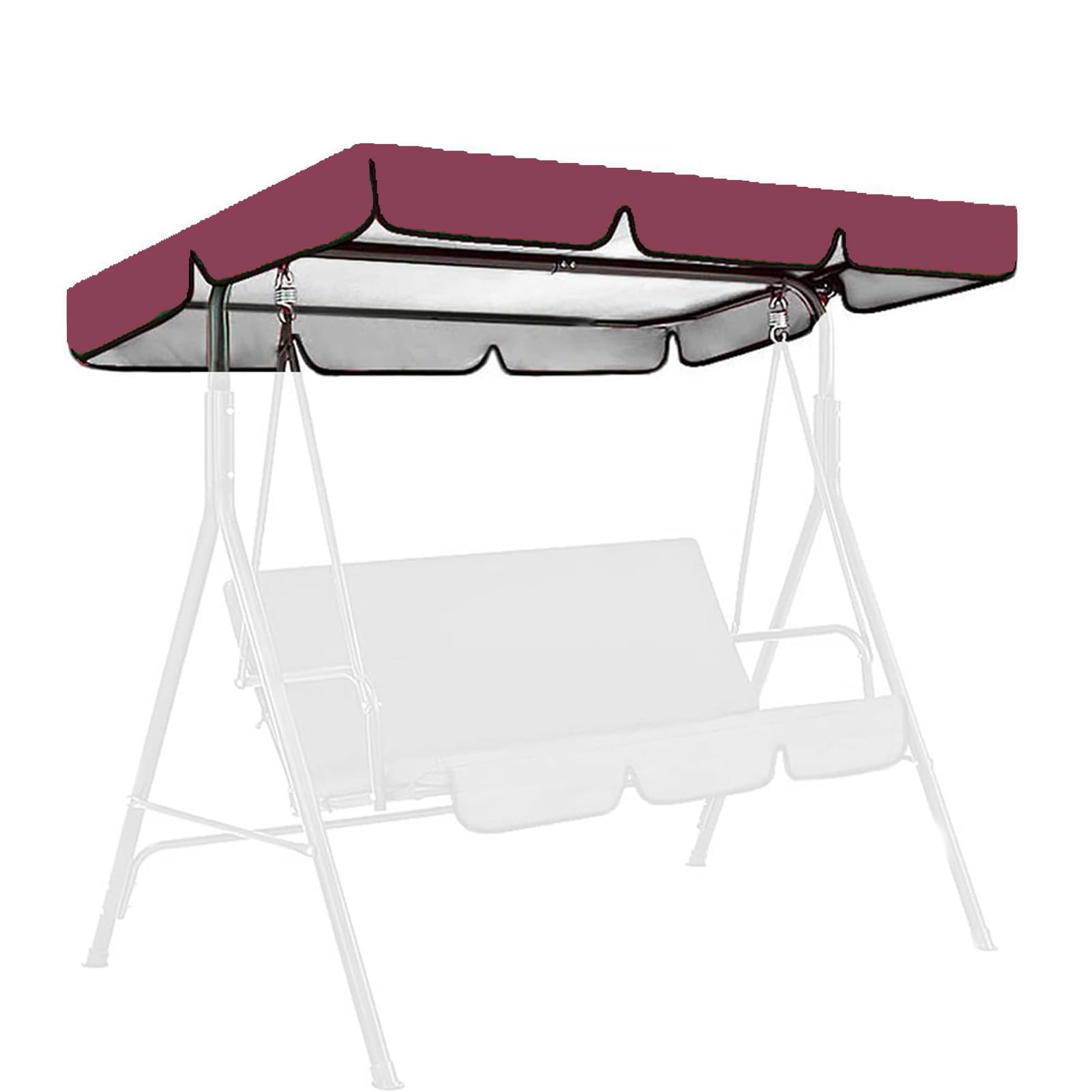 DLLDLGG Outdoor Swing Canopy Top Replacement, Garden Furniture Sun Shade Cover, 210D Rain and Snow Protection Porch Swing Canopy Replacement Cover for Patio Swing Chair(Purple,77x49in)