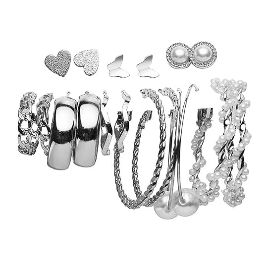 See full amazon price history chart for Combo of 9 Pair Silver Plated Butterfly Heart Stud and Chain Pearl Hoop Earrings Combo of 9 Pair Silver Plated Butterfly Heart Stud and Chain Pearl Hoop Earrings (B0CSPM5W85) Amazon Price History, Amazon Price Tracker