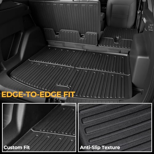 Image of Floor Mats for Ford Escape 2013-2019, All Weather Floor Mats Trunk Cargo Liner with Backrest Protectors and Door Sill Guards Accessories, Full Coverage Set