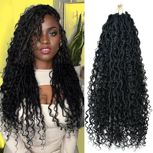 8 Packs Goddess Locs Crochet Hair for Black Women,...