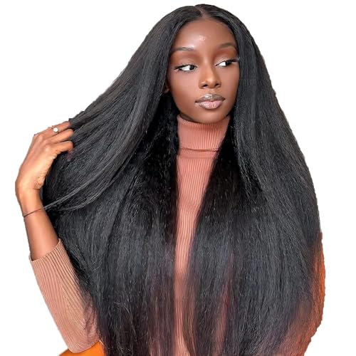 Perruque super naturelle aspect naturel cheveux longs lisses pour femme tendance