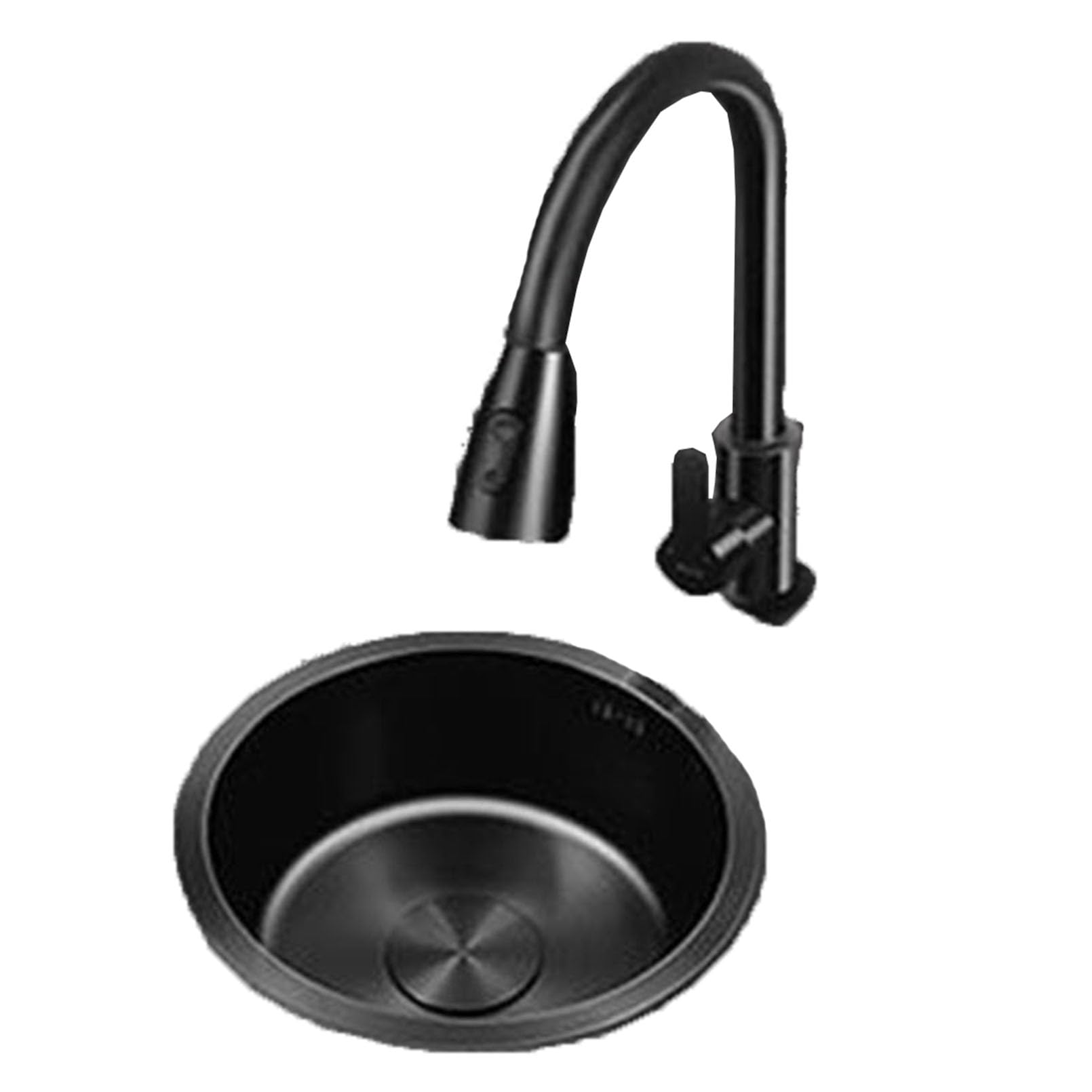 Diese wasserdichte Edelstahl-Spülschüssel ist in 5 Größen erhältlich und eignet sich als Mehrzweck-Spülbecken/Waschschüssel für die Spüle. Sie ist schwarz, passt unter die Küchenspüle und is