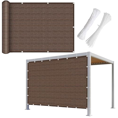 Toldo resistente al viento exterior rectangular marrón 6x6 2