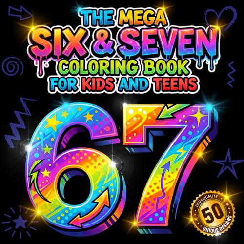 The Mega Six & Seven Coloring Book for Kids and Teens: The Ultimate Meme Coloring Pages Inspired by the Viral 6 7 Trend to Keep You Busy, Laughing & Off Screens image 2