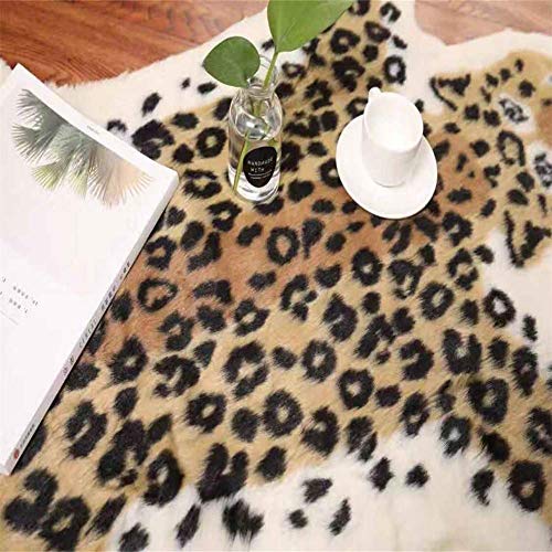 Leopard Print Rug,Faux Cowhide Skin Animal Printed Rug Area Rug Carpet,Artificial Carpet,Mat Rug Faux Carpet (A) / 31.5X41.3Inch, For Decorating Living Room #TOP4