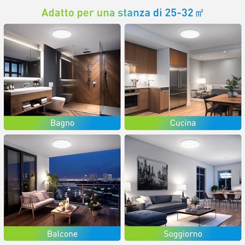 Yafido-LED-Plafoniera-48W-Ultra-magro-UFO-Pannello-LED-Rotondo-Bianco-Freddo-6500K-4320LM-Lampada-da-Soffitto-per-Soggiorno-Camera-da-letto-Bagno-Cucina-Corridoio-e-Balcone-O30cm