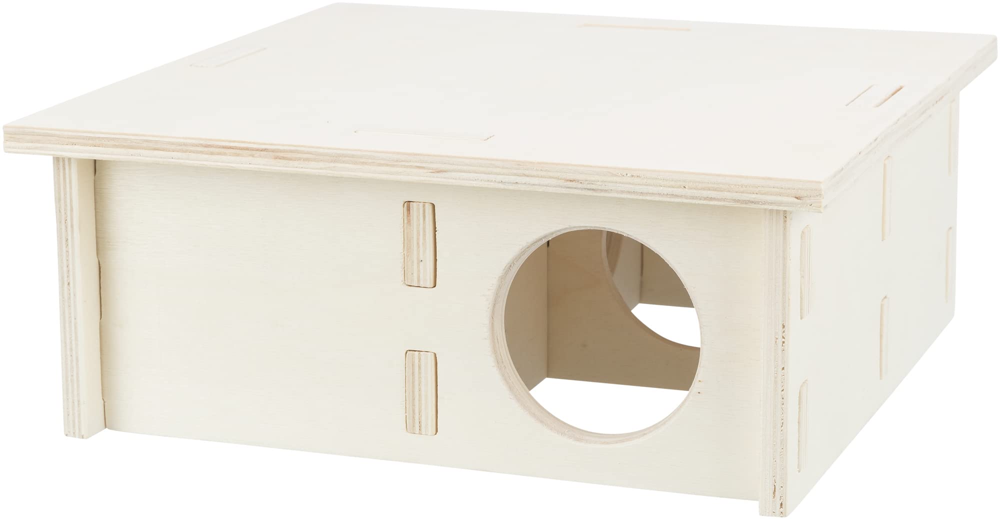 TRIXIE Domek dla małych zwierząt, bez klamer i gwoździ, dla dużych chomików i degustacji, z czterema komorami, 4 komorami, 30 × 12 × 30 cm – 61235