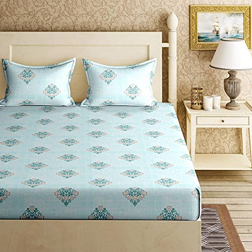 Ahmedabad Cotton 180 TC Double Bedsheet with 2 Pillow Covers, Sleeping