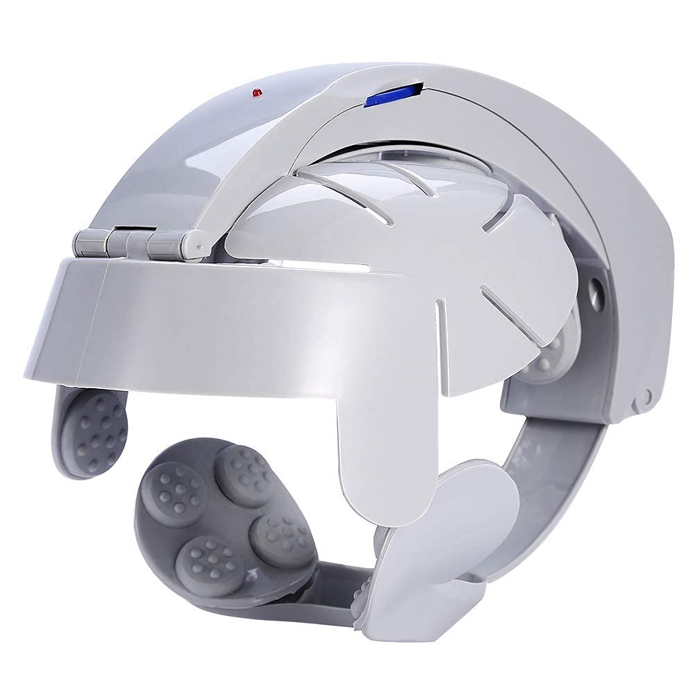 G GEEMAC Head Massager Helmet Electric Head Massager Acupuncture Point Brain Relaxation Tension Release Vibration Massager with Heat Air Compression to Reduce Stress...