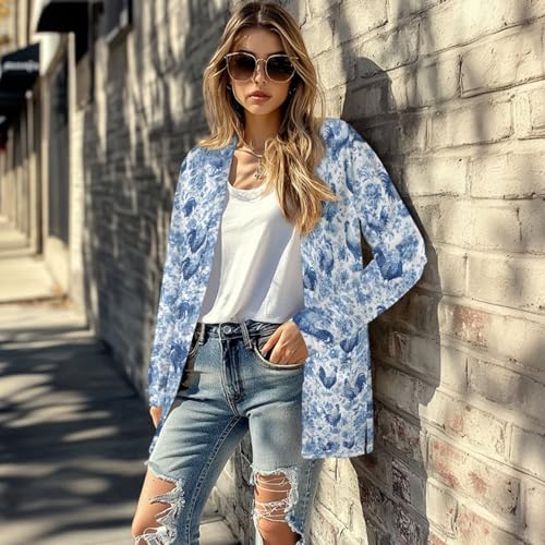Image of Women's Open Front Cardigan Long Sleeve Loose Sweater Lightweight Soft Cardigan Jackets