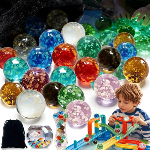 Benaton 20 Billes en Verre Phosphorescentes 10 Couleurs Lumineuses qui Brillent dans le Noir