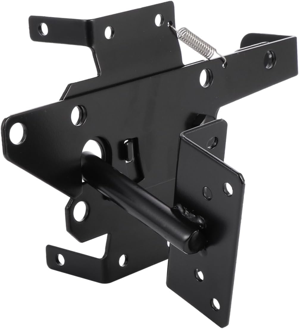 Post Mount Self-Locking Gate Latch Heavy Duty Automatic Gravity Door Lock for Vinyl and Gates Easy to Install with Fasteners Security for Pool and Fences