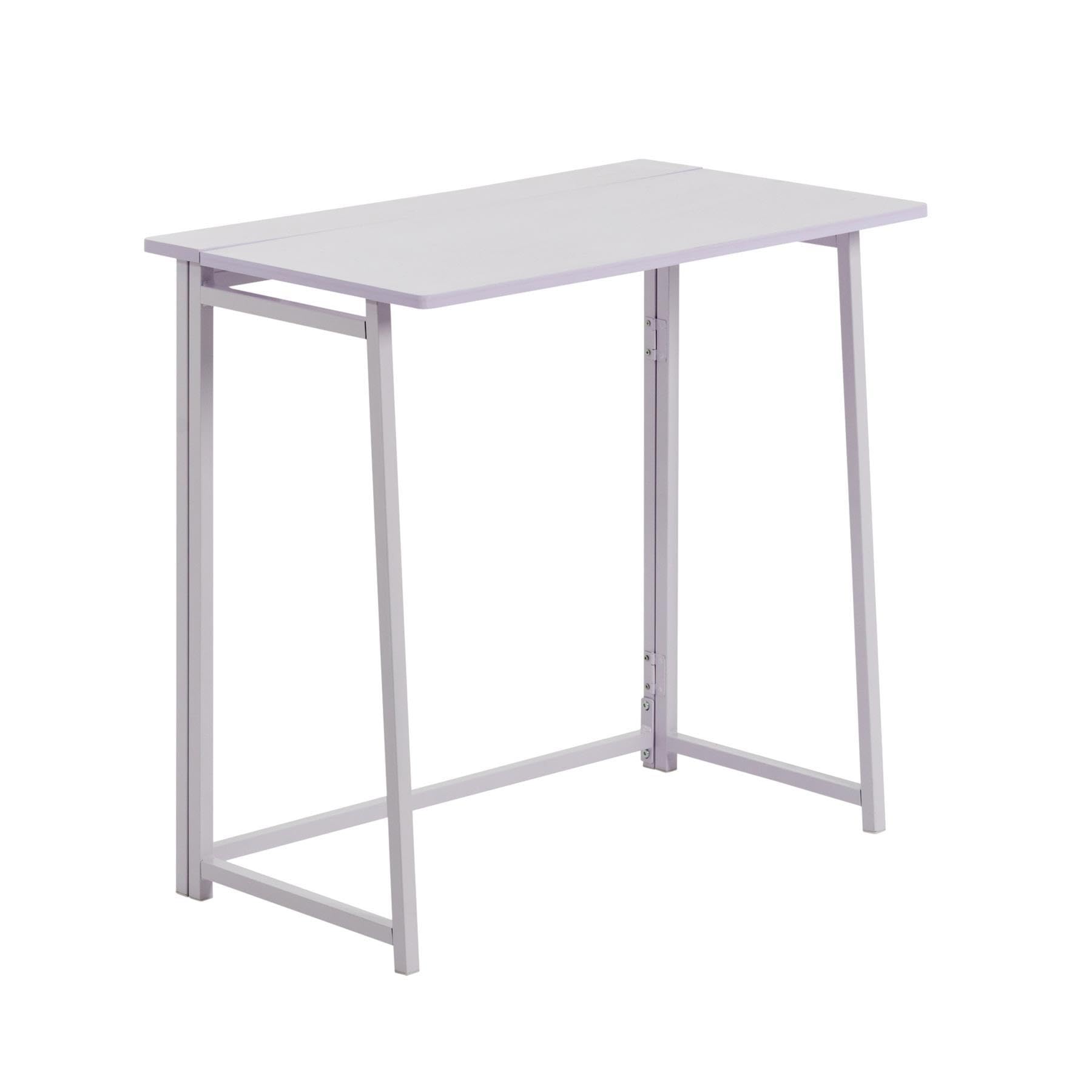 Harbour Housewares Deluxe Wooden Folding Desk - 80cm - Lilac - PC Computer Workstation Contemporary Laptop Space Saving Foldable Wooden Desk for Study, Offices