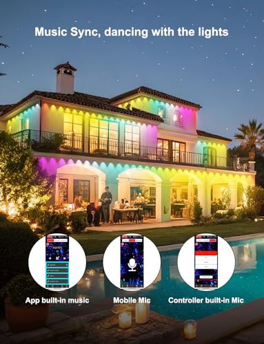 Image of 200ft RGB+ IC Permanent Outdoor Lights, 100 LED Lights