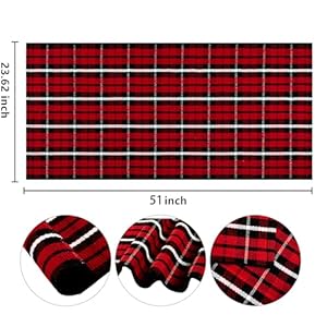 Christmas Checkered Outdoor Rug 24" x 51",Red Black Buffalo Plaid Front Porch Rug Washable Hand Woven Cotton Welcome Doormat for Layered Doormat Front Porch Decor Christmas Checkered Outdoor Rug 24 x 51Red Black Buffalo Plaid Front Porch Rug Washable Hand Woven Cotton Welcome Doormat for Layered Doormat Front Porch Decor