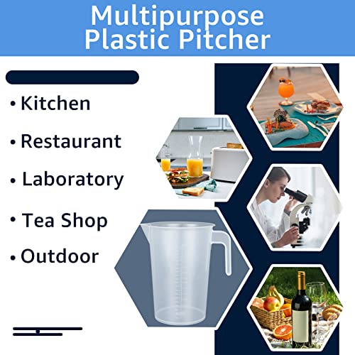 Pack de 4 vasos medidores plásticos de 2 litros miniatura 5