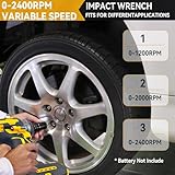 Cordless Impact Wrench for Dewalt 18V 20V Max Battery, 700Nm 1/2 inch Brushless Impact Gun, Electric Impact Driver 3 Speeds Adjustment with 6 Sockets for Car Furniture Car Tyre Change - Image 3