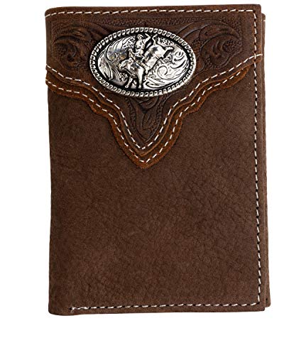 Cody James Men's Boot Stitch Longhorn Tri-Fold Leather Wallet - Cjaho19wt17