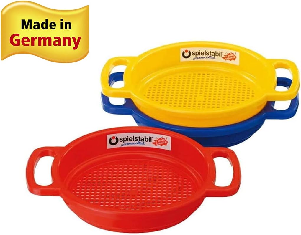 Spielstabil Large Sand Sieve Beach Toy (One Sifter Included - Colors Vary) - Made in Germany
