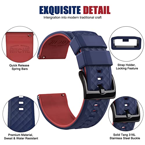 Ritche 22Mm Silicone Watch Band Compatible With Samsung Galaxy Watch 3 (45Mm) Quick Release Rubber Watch Bands For Men Women #TOP1