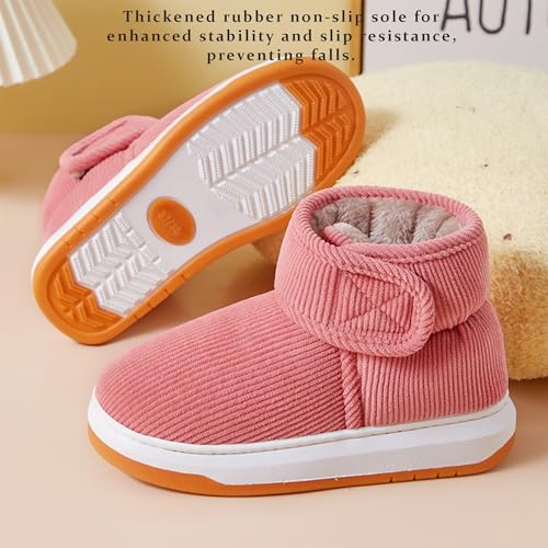Winter High-Top Plush Slippers for Men and Women - Indoor/Outdoor Non-Slip Warm Cotton Shoes with Thickened Fleece Lining and Durable Rubber Sole4