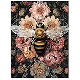 Mandun Paint by Numbers for Adult, Bee Paint by Numbers Kit for Adults Beginners, DIY Acrylic Painting on Canvas for Home Wall Art Decor 16x20 Inch