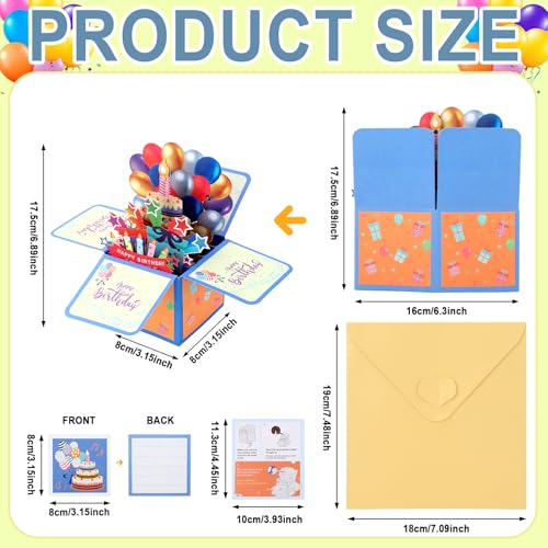 3D Pop Up Birthday Card,Musical Happy Birthday Card with Blowable Candle and Envelope,Happy Birthday Pop up Card for Women Men Kids Friends Girls Boys